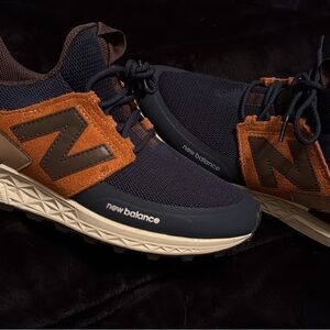 New Balance Men's Navy and Tan Sneakers